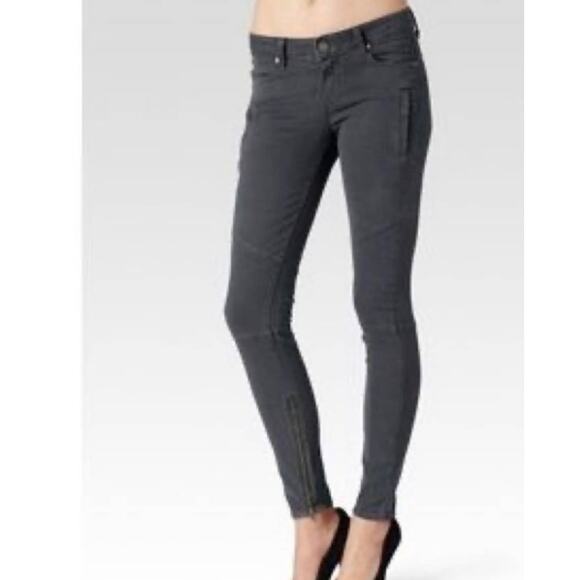 PAIGE Denim Marley Cargo Seam Detail Ankle Zip Jeans Pants Black Currant 25 x 30 - Picture 3 of 16